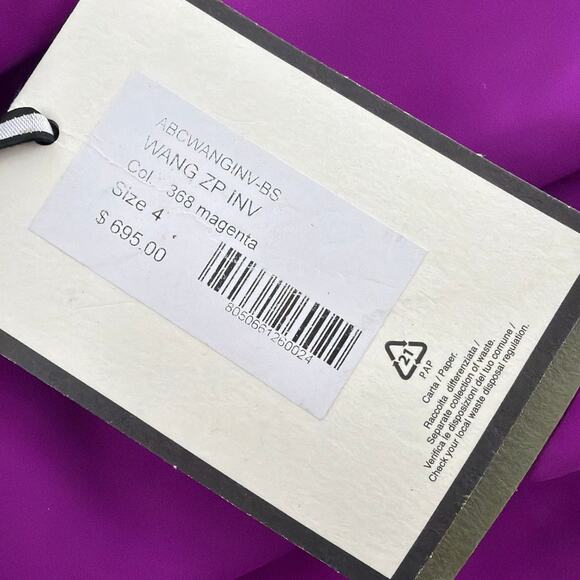 Chiara Boni La Petite Robe Women's Magenta Gathered Side Midi Dress Size 4 - Picture 3 of 11